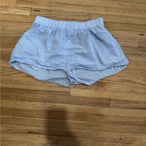 Blue Striped Women's Shorts